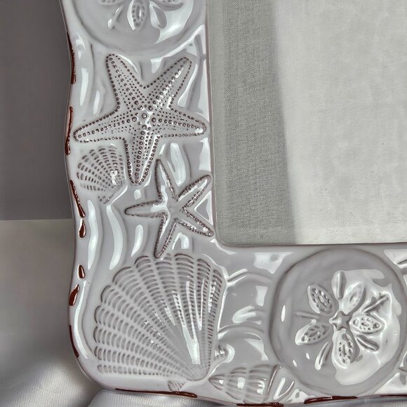Coastal Ceramic Seashell Starfish Seahorse Photo Frame 4x6 Beach Decor - Picture 7 of 15